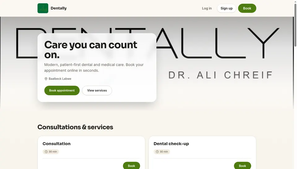 Dentally, Medical clinic