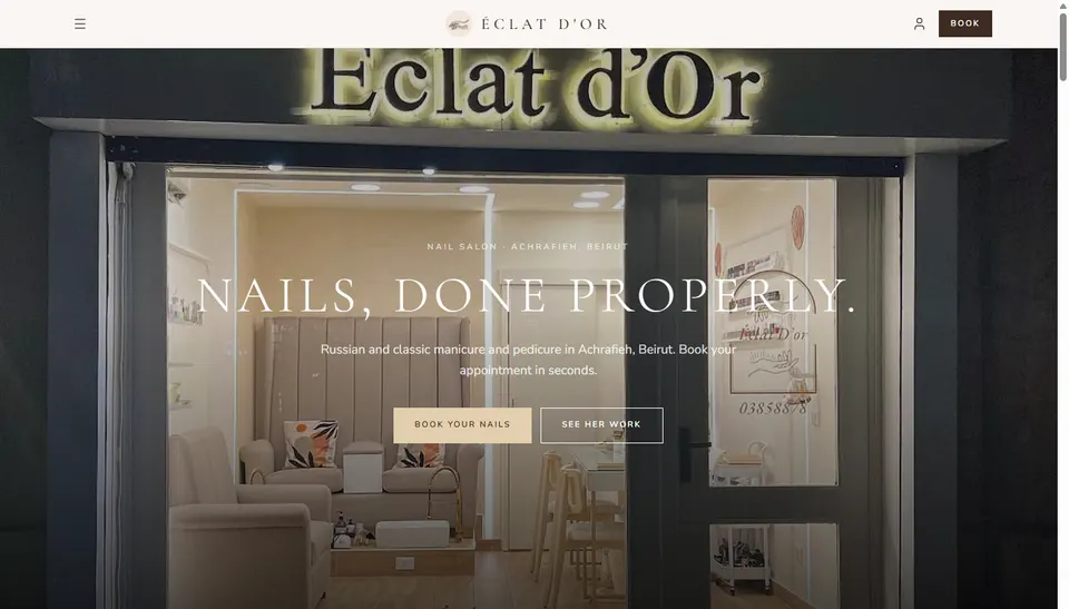 Éclat d'or, Nail salon