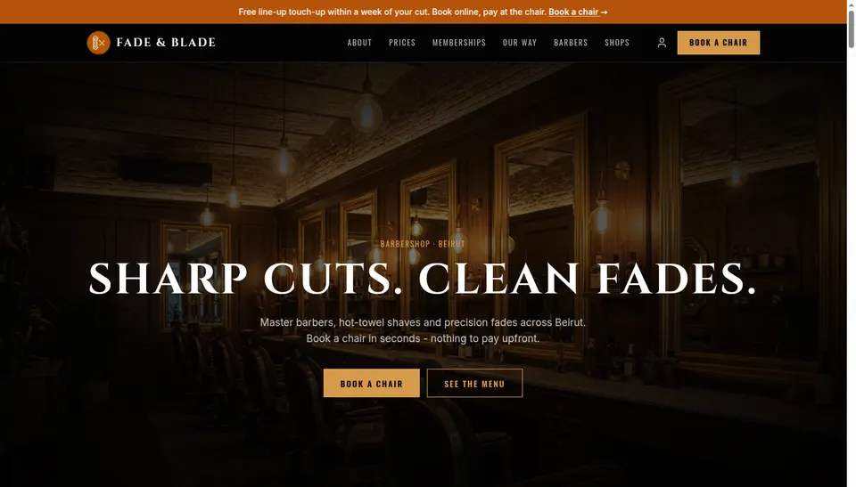Fade & Blade, Barbershop